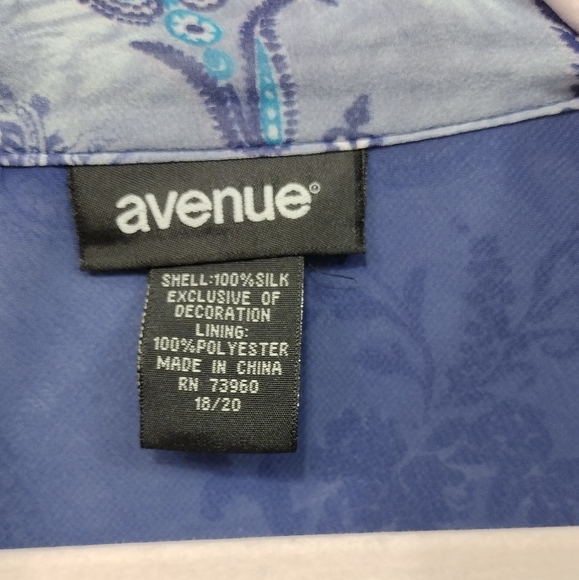 Avenue Parsley Silk Tunic Women's 18/20 Blue Floral Lined Retro 90s Y2K - Picture 9 of 9